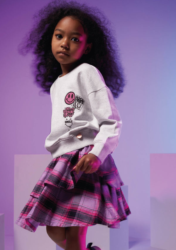 Autumn Check Tiered Skirt