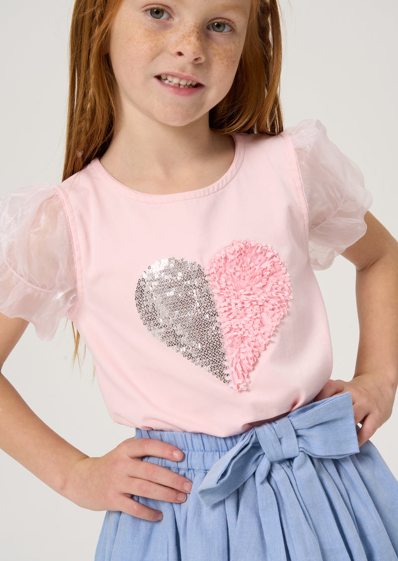 Nia Sequin and Chiffon Heart T