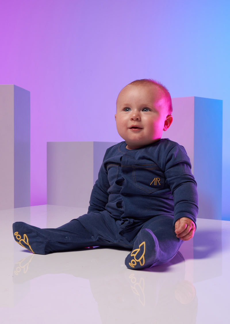 Callum Jersey Denim Babygrow