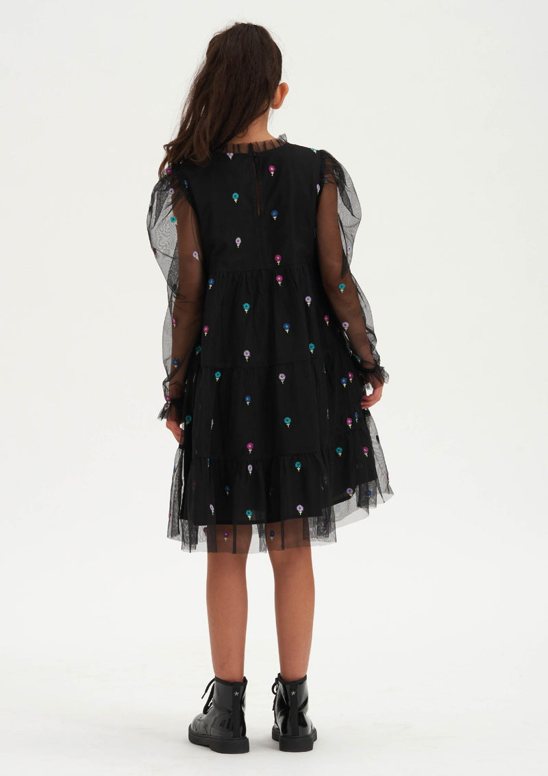 Daisy Mesh Embroidered Dress