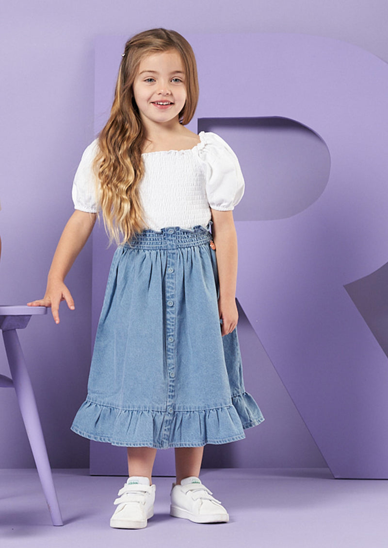 Paige Shirred Waist Denim Skirt
